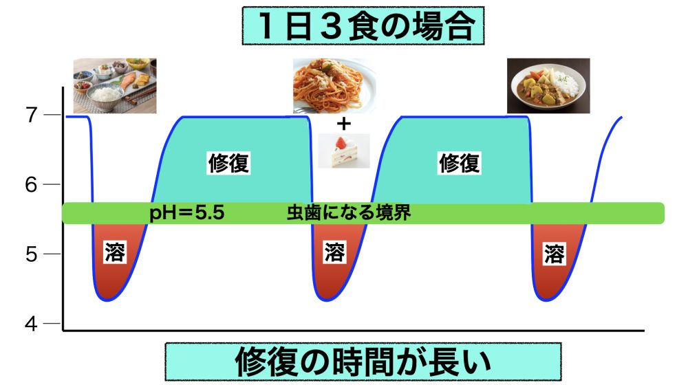 【図】1日3食の場合のステファンカーブ